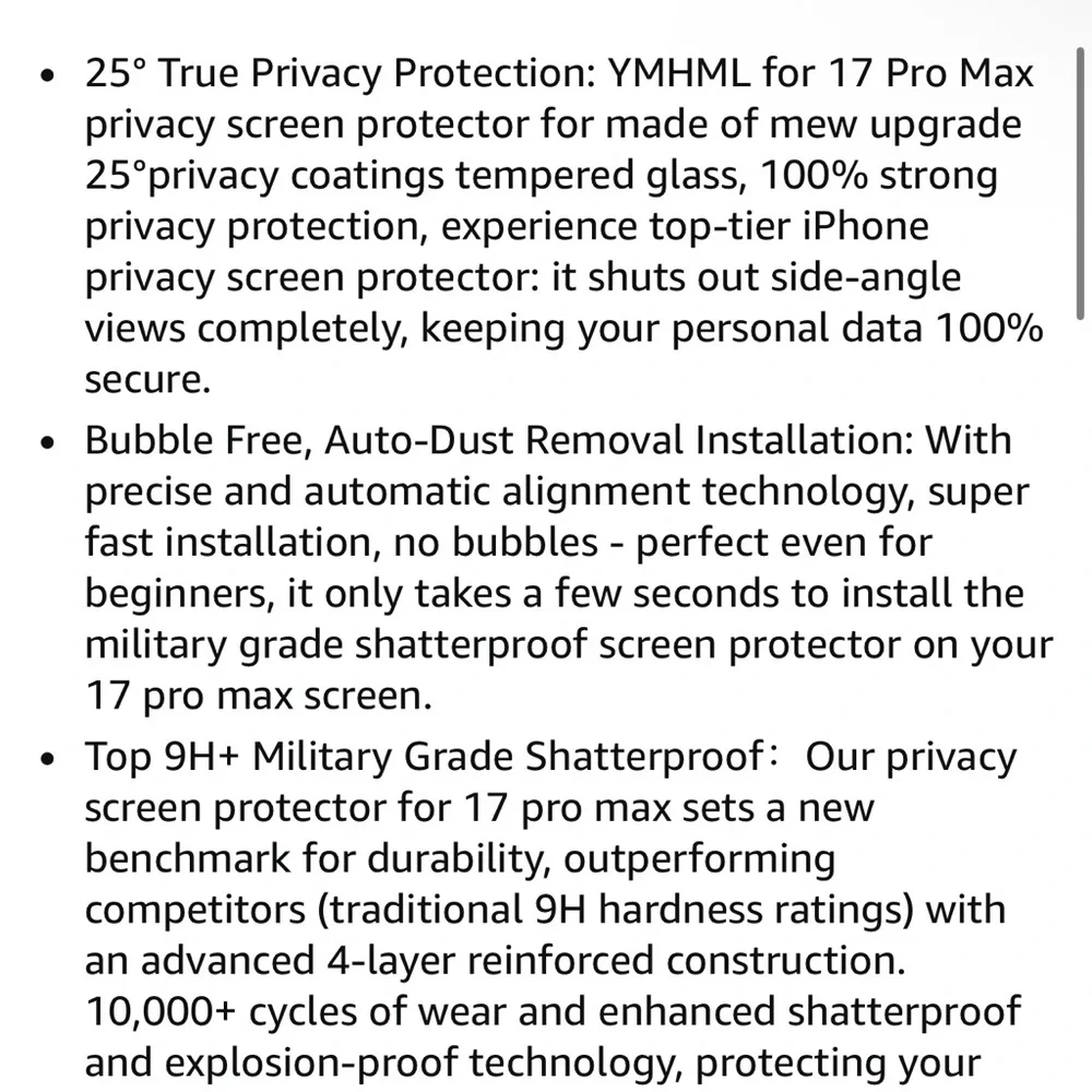 iPhone 17 pro max screen protector
